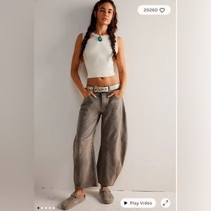 Free People Barrel Jeans Archive Grey Size 28